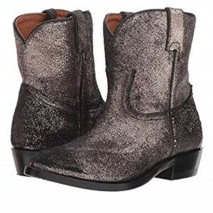 Frye Billy Short Boots Cowboy Boots Gold Brushed Metallic Size 7B